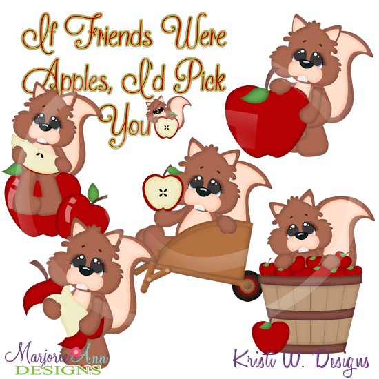 If Friends Were Apples I'd Pick You SVG Cutting Files + Clipart - Click Image to Close